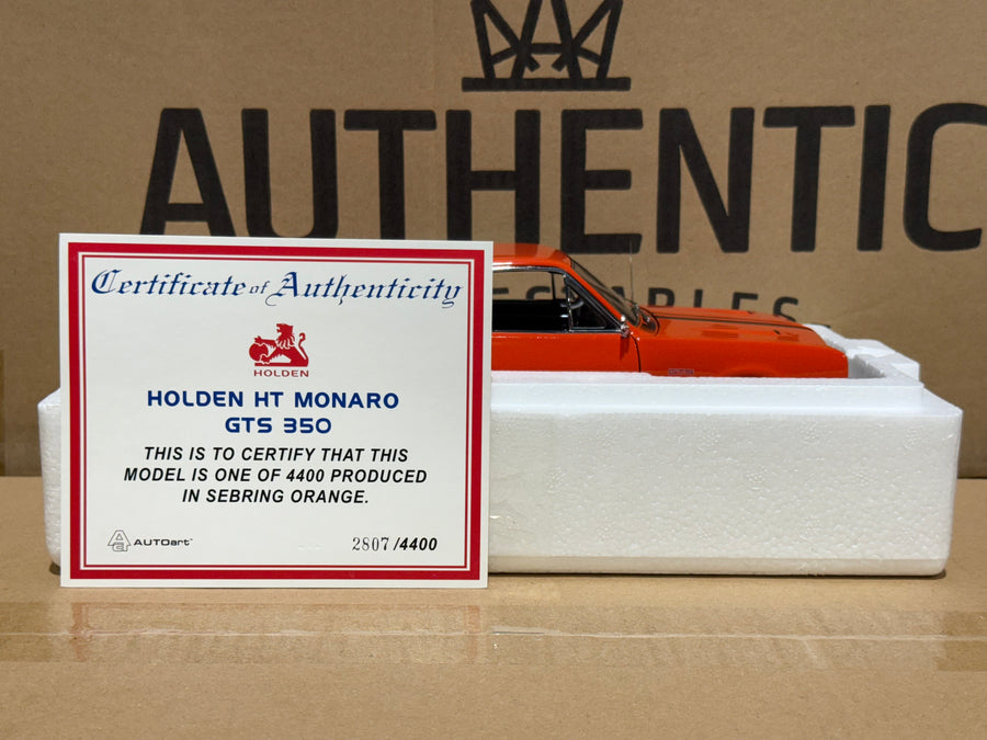 HOLDEN HT MONARO GTS 350 - SEBRING ORANGE - 1:18 SCALE DIECAST MODEL -AUTOart