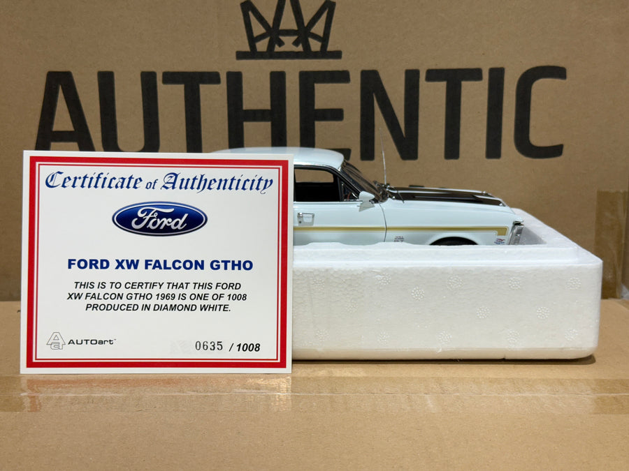 FORD XW FALCON GT-HO - DIAMOND WHITE - 1:18 SCALE DIECAST MODEL - AUTOart