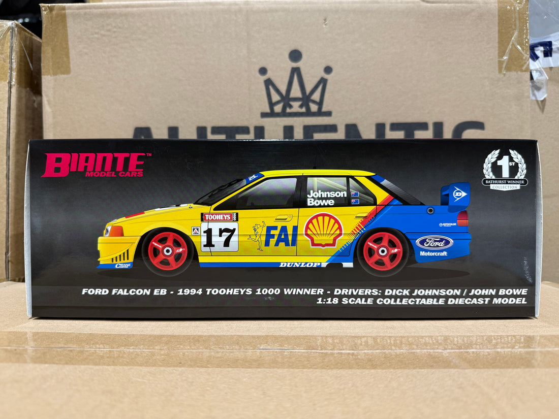 1994 BATHURST WINNER - JOHNSON/BOWE - FORD EB FALCON - 1:18 SCALE DIECAST MODEL - BIANTE