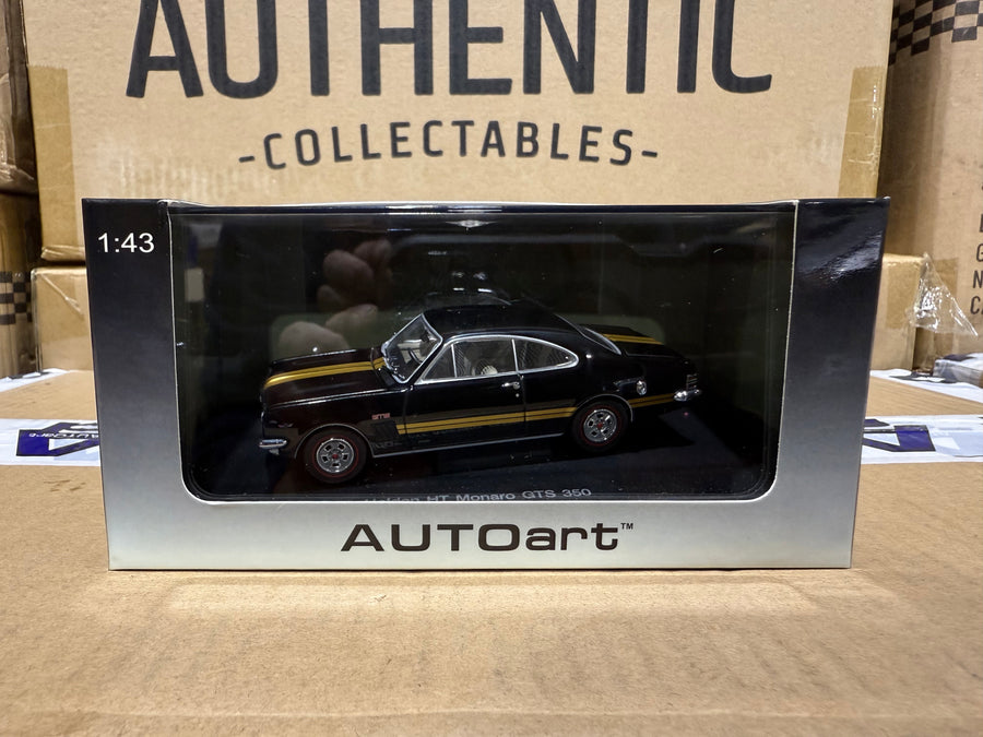 HOLDEN HT MONARO GTS 350 (WARRIGAL BLACK-GOLD STRIPES) - 1:43 SCALE DIECAST MODEL - AUTOart