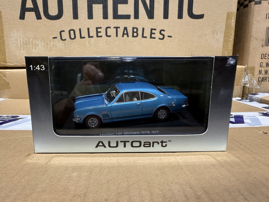 HOLDEN HK MONARO GTS 327 (BRIGHT BLUE METALLIC) - 1:43 SCALE DIECAST MODEL - AUTOart