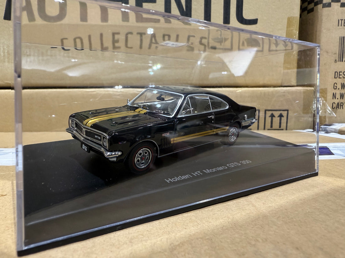 HOLDEN HT MONARO GTS 350 (WARRIGAL BLACK-GOLD STRIPES) - 1:43 SCALE DIECAST MODEL - AUTOart