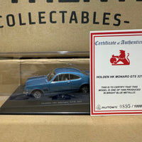HOLDEN HK MONARO GTS 327 (BRIGHT BLUE METALLIC) - 1:43 SCALE DIECAST MODEL - AUTOart