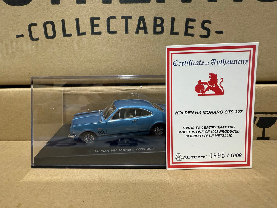 HOLDEN HK MONARO GTS 327 (BRIGHT BLUE METALLIC) - 1:43 SCALE DIECAST MODEL - AUTOart
