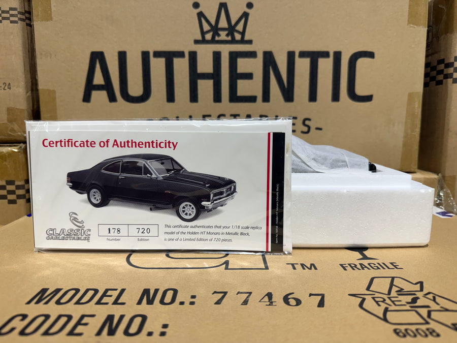 Holden HT Monaro GTS - Metallic Black - 1:18 Scale Diecast Model