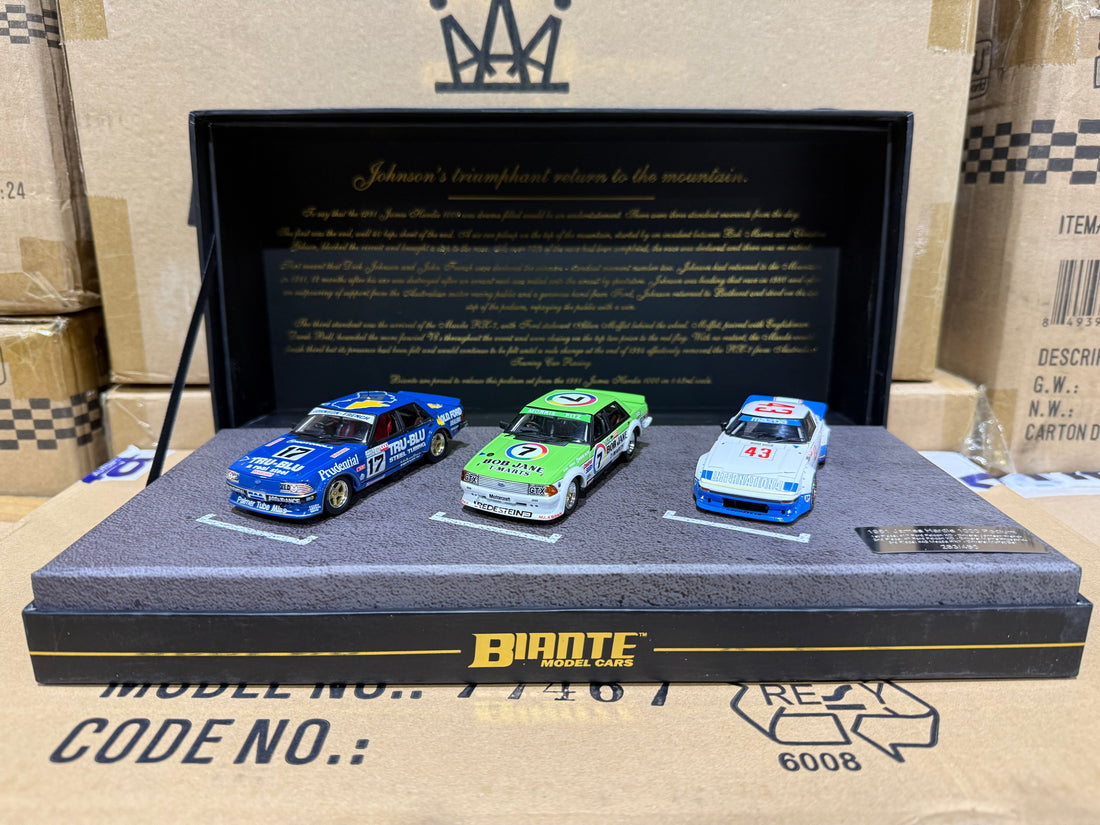 1981 JAMES HARDIE 1000 PODIUM TRIPLE SET - 1:43 SCALE DIECAST MODEL SET - BIANTE