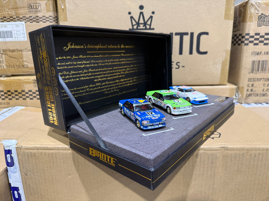 1981 JAMES HARDIE 1000 PODIUM TRIPLE SET - 1:43 SCALE DIECAST MODEL SET - BIANTE
