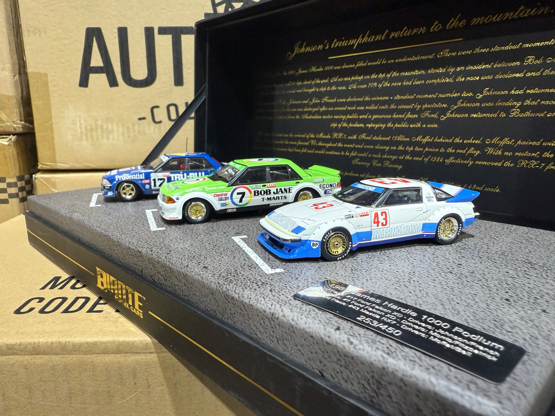 1981 JAMES HARDIE 1000 PODIUM TRIPLE SET - 1:43 SCALE DIECAST MODEL SET - BIANTE