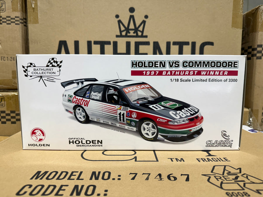 HOLDEN VS COMMODORE 1997 BATHURST WINNER - LARRY PERKINS - RUSSEL INGALL - 1:18 SCALE DIECAST MODEL
