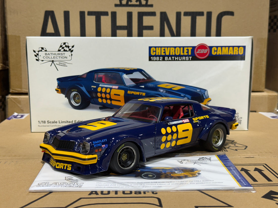 1982 Bathurst Kevin Bartlett/Bond - #9 Chevrolet Camaro - 1:18 Scale Diecast Model
