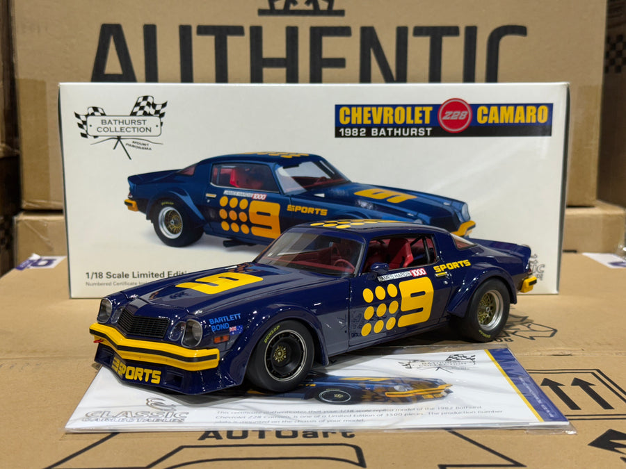 1982 Bathurst Kevin Bartlett/Bond - #9 Chevrolet Camaro - 1:18 Scale Diecast Model