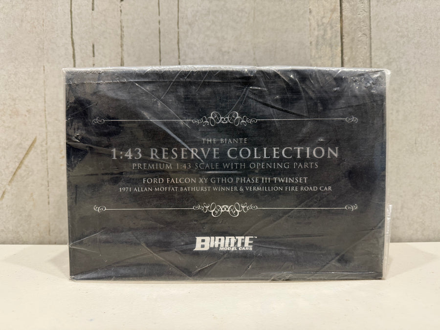 FORD FALCON XY GTHO TWIN SET: 1971 BATHURST WINNER - VERMILLION FIRE ROAD CAR - 1:43 SCALE DIECAST TWIN SET