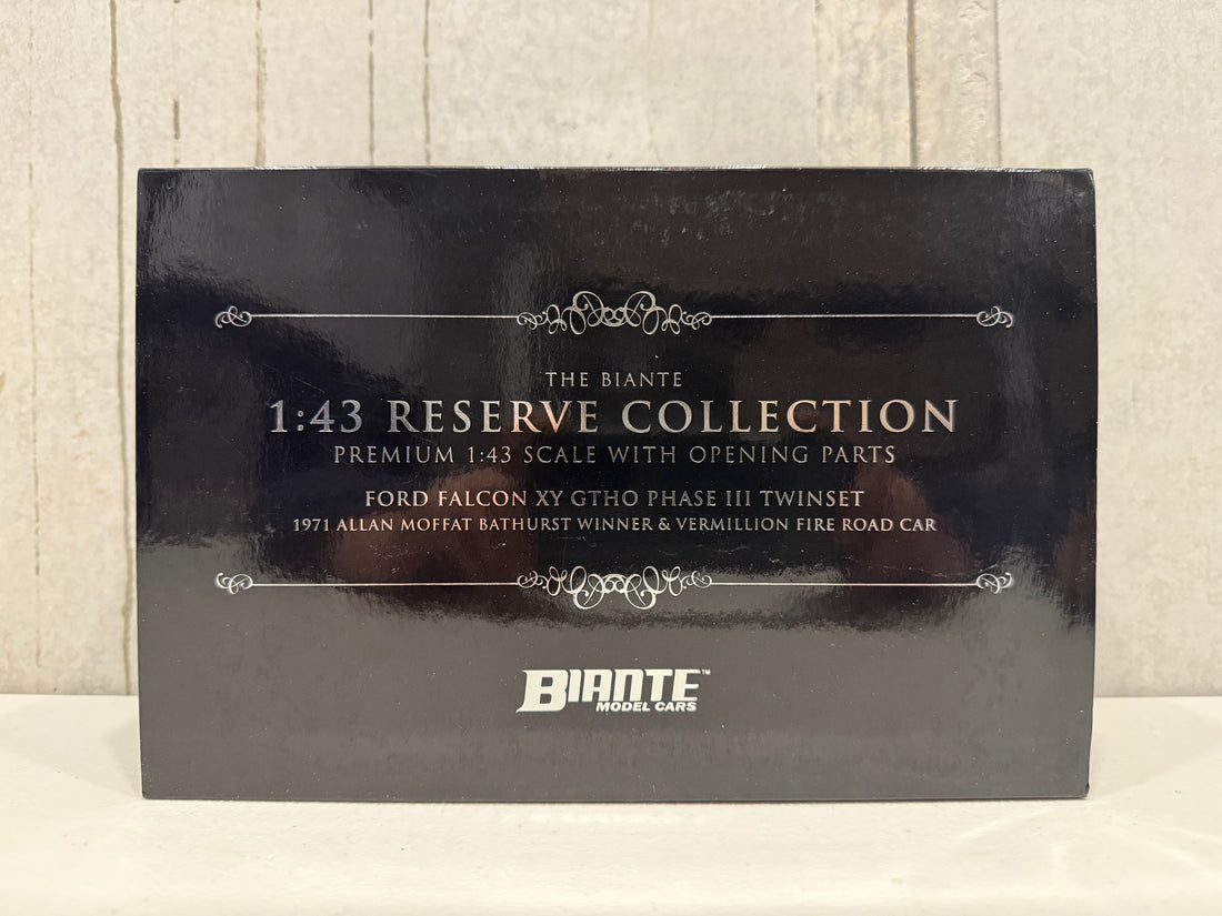 FORD FALCON XY GTHO TWIN SET: 1971 BATHURST WINNER - VERMILLION FIRE ROAD CAR - 1:43 SCALE DIECAST TWIN SET