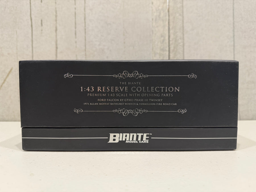 FORD FALCON XY GTHO TWIN SET: 1971 BATHURST WINNER - VERMILLION FIRE ROAD CAR - 1:43 SCALE DIECAST TWIN SET