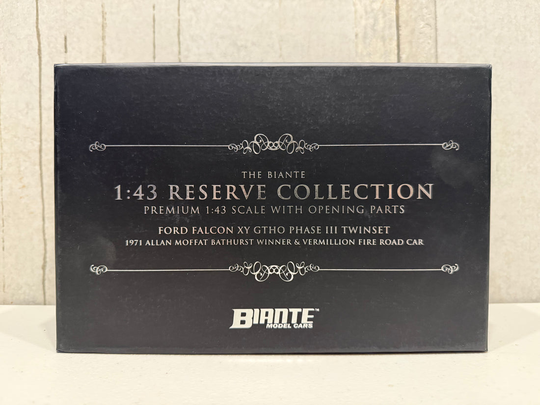 FORD FALCON XY GTHO TWIN SET: 1971 BATHURST WINNER - VERMILLION FIRE ROAD CAR - 1:43 SCALE DIECAST TWIN SET