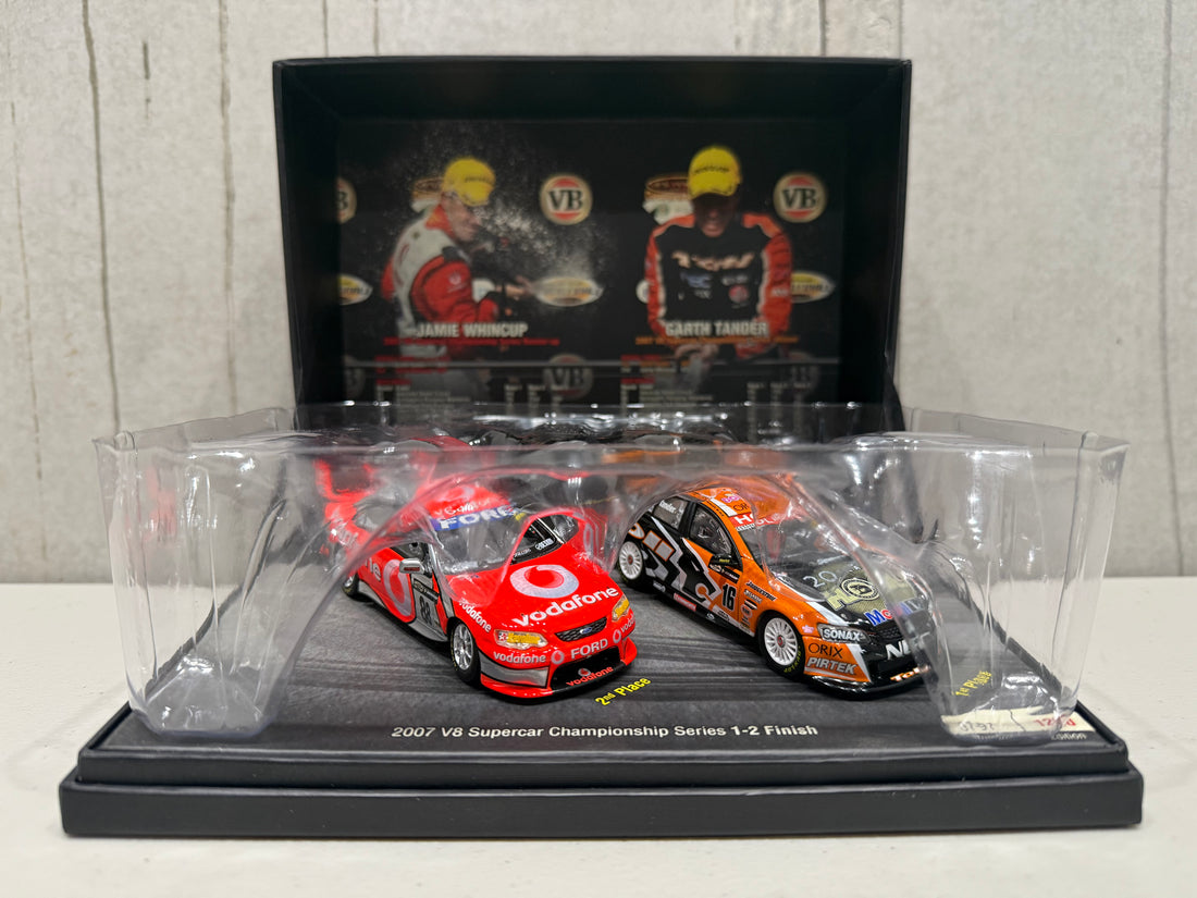 2007 V8 SUPERCAR CHAMPIONSHIP SERIES 1-2 FINISH - 1:43 SCALE DIECAST MODEL TWIN SET