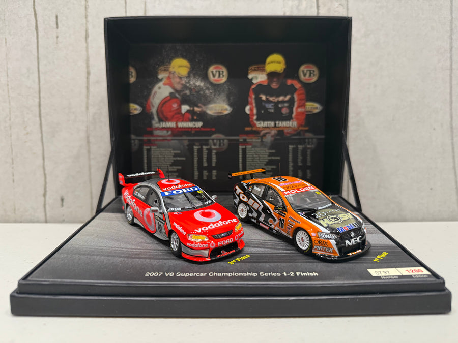 2007 V8 SUPERCAR CHAMPIONSHIP SERIES 1-2 FINISH - 1:43 SCALE DIECAST MODEL TWIN SET