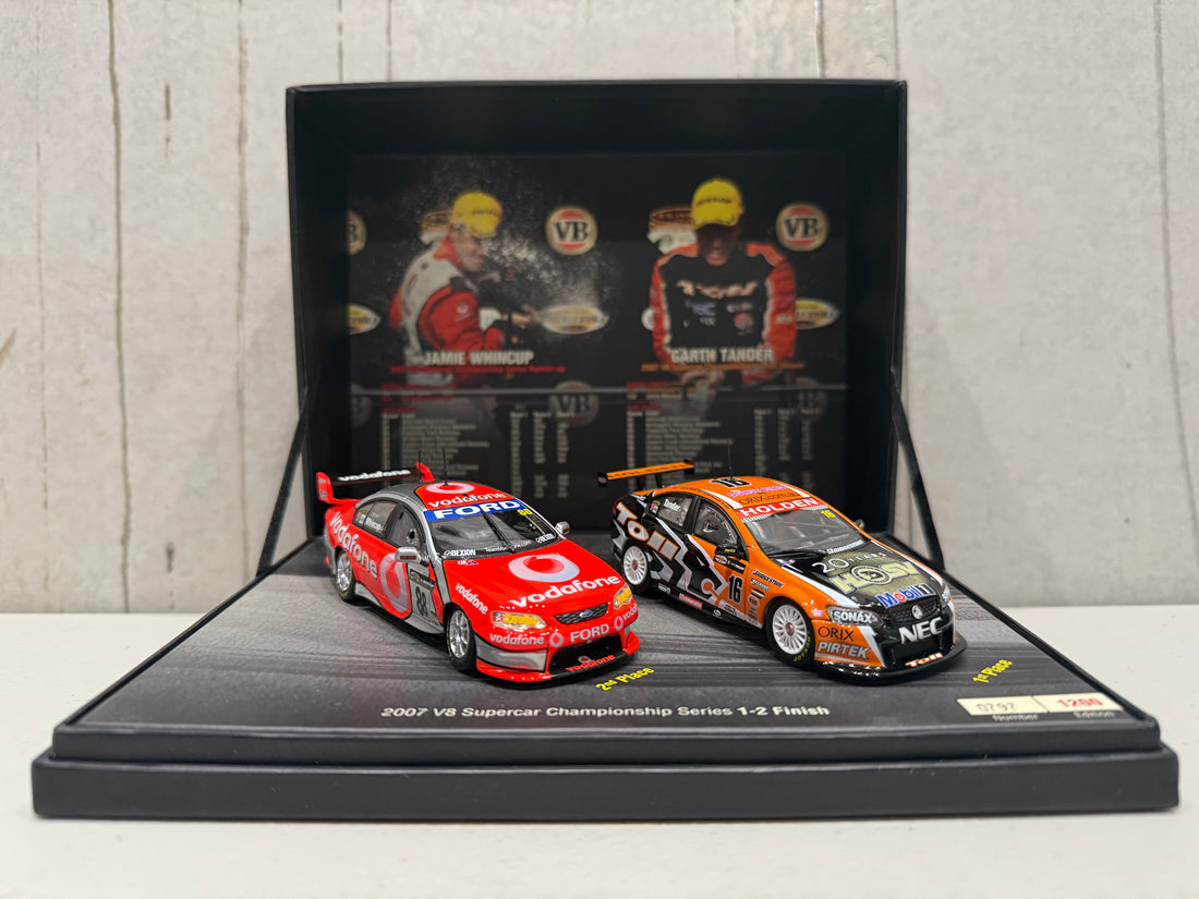 2007 V8 SUPERCAR CHAMPIONSHIP SERIES 1-2 FINISH - 1:43 SCALE DIECAST MODEL TWIN SET