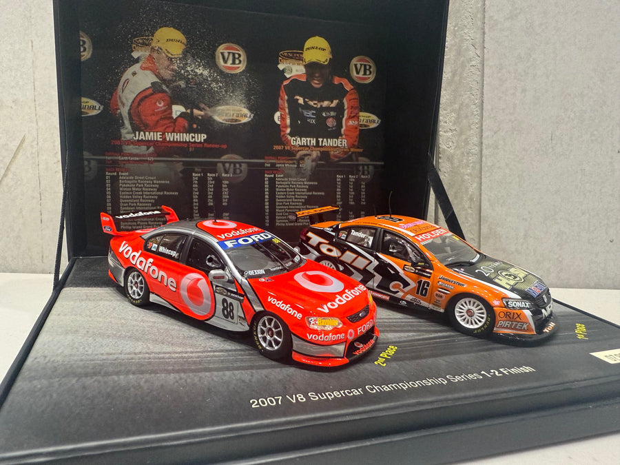 2007 V8 SUPERCAR CHAMPIONSHIP SERIES 1-2 FINISH - 1:43 SCALE DIECAST MODEL TWIN SET