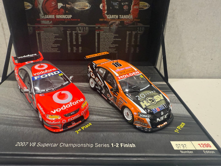 2007 V8 SUPERCAR CHAMPIONSHIP SERIES 1-2 FINISH - 1:43 SCALE DIECAST MODEL TWIN SET