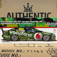CRAIG LOWNDES' YEAR 2011 SUCROGEN TOWNSVILLE 400 TEAMVODAFONE VE SERIES II COMMODORE - 1:18 SCALE DIECAST MODEL