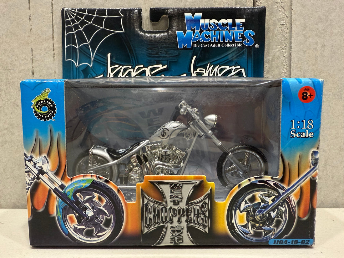 MUSCLE MACHINES - JESS JAMES - CFJ- RIGID - SONS OF ANARCHY - WEST COAST CHOPPERS - 1:18 SCALE DIECAST MODEL MODEL