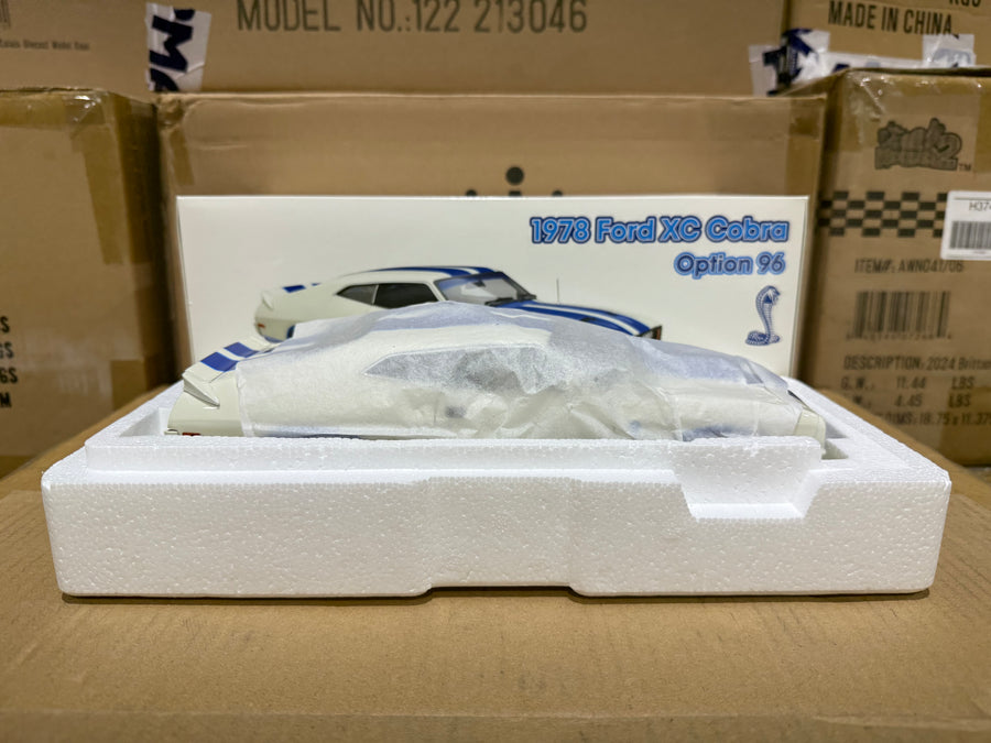 Ford XC Falcon Cobra Option 96 - White w/Blue Stripes - 1:18 Scale Diecast Model