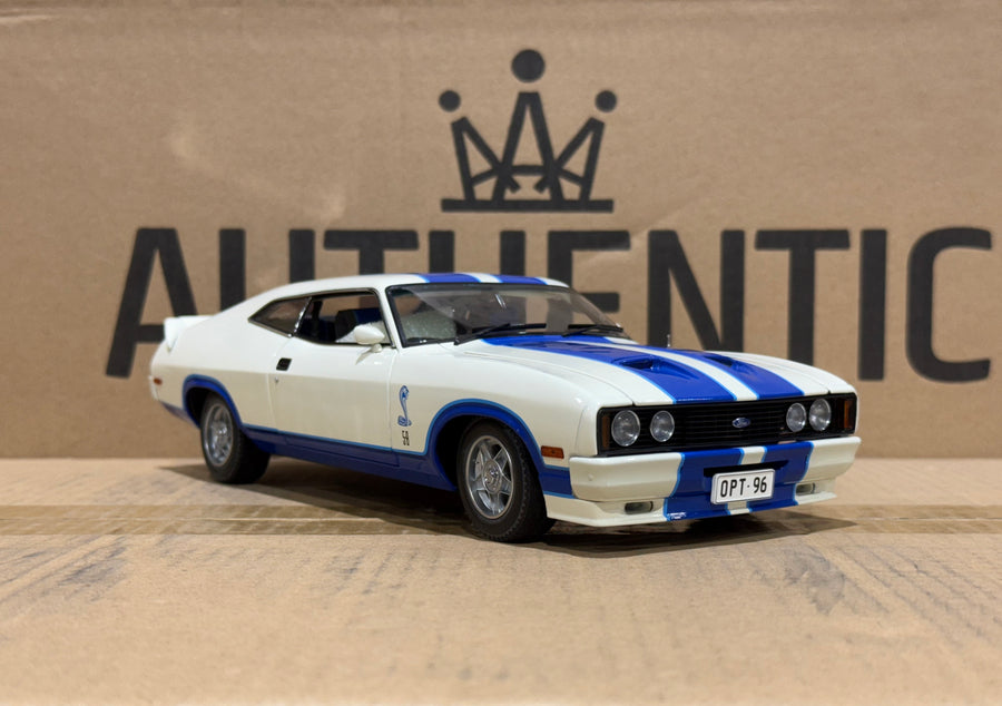Ford XC Falcon Cobra Option 96 - White w/Blue Stripes - 1:18 Scale Diecast Model