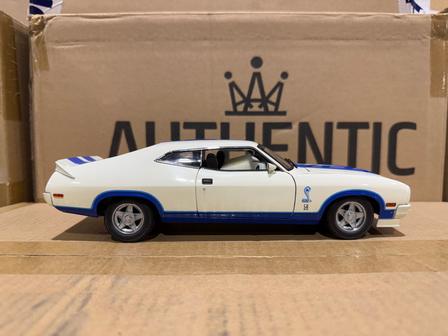 Ford XC Falcon Cobra Option 96 - White w/Blue Stripes - 1:18 Scale Diecast Model