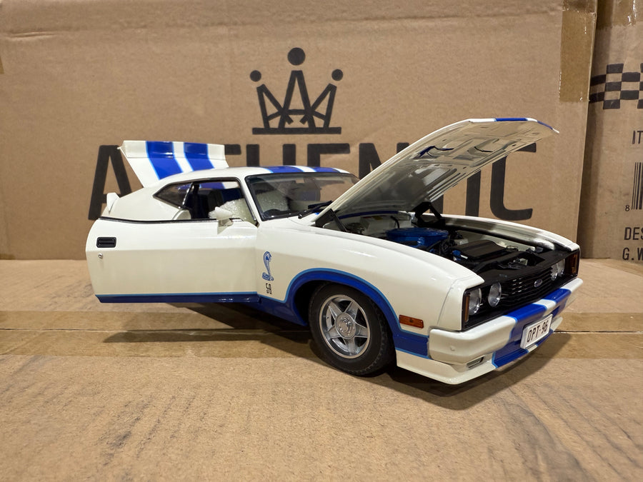 Ford XC Falcon Cobra Option 96 - White w/Blue Stripes - 1:18 Scale Diecast Model