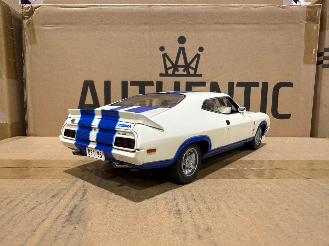 Ford XC Falcon Cobra Option 96 - White w/Blue Stripes - 1:18 Scale Diecast Model