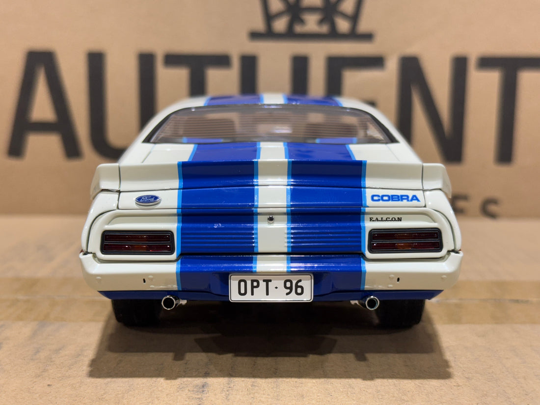 Ford XC Falcon Cobra Option 96 - White w/Blue Stripes - 1:18 Scale Diecast Model