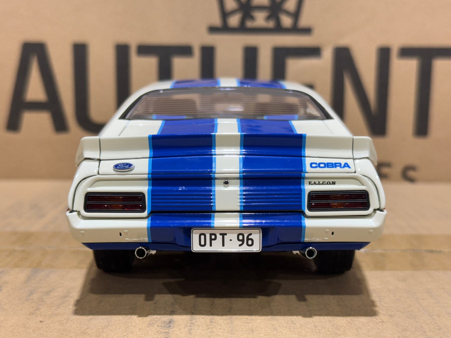 Ford XC Falcon Cobra Option 96 - White w/Blue Stripes - 1:18 Scale Diecast Model