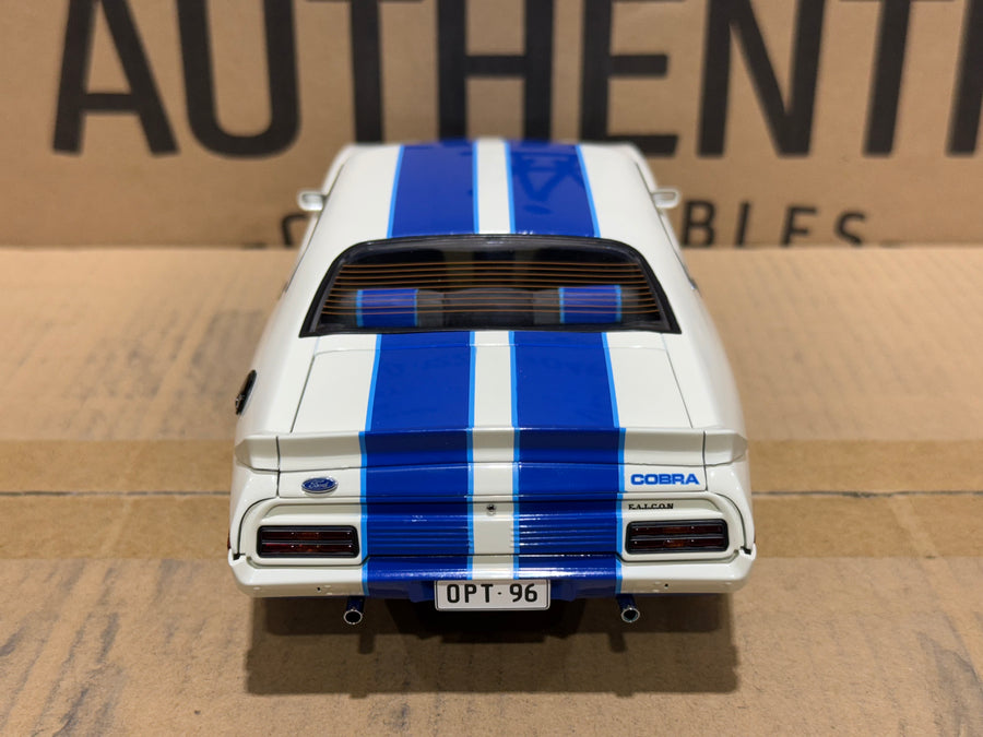 Ford XC Falcon Cobra Option 96 - White w/Blue Stripes - 1:18 Scale Diecast Model