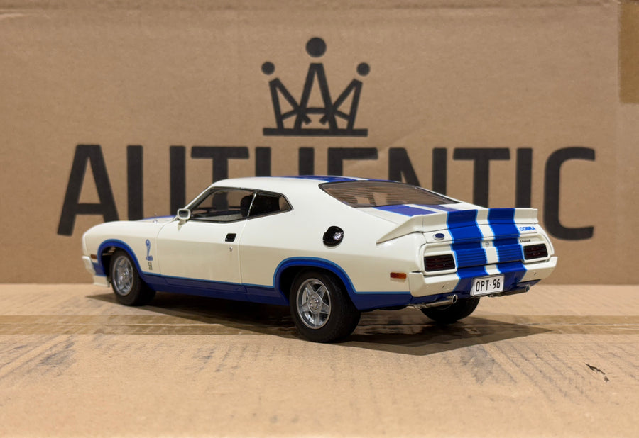 Ford XC Falcon Cobra Option 96 - White w/Blue Stripes - 1:18 Scale Diecast Model