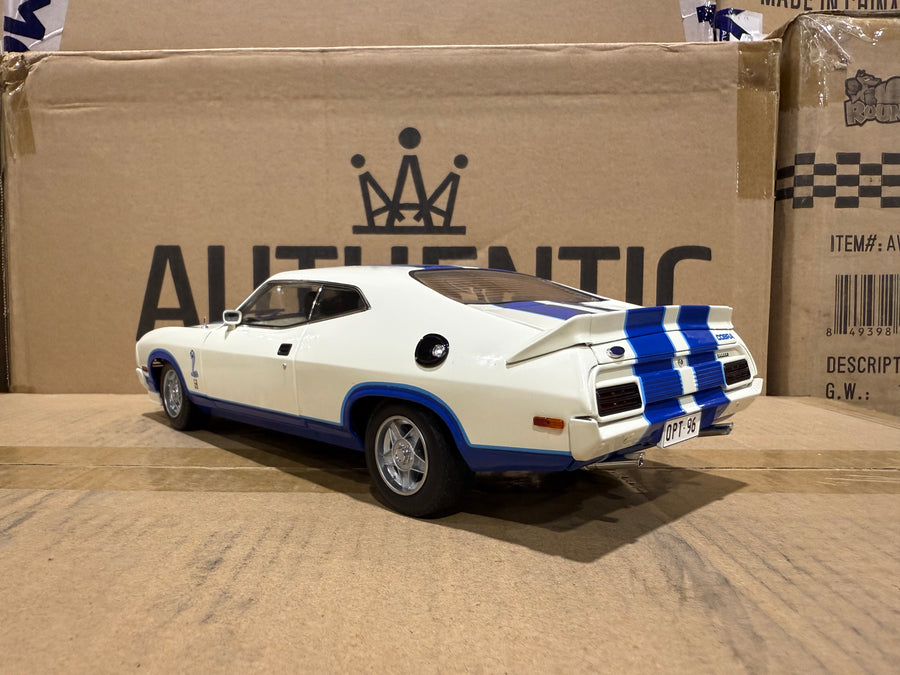Ford XC Falcon Cobra Option 96 - White w/Blue Stripes - 1:18 Scale Diecast Model