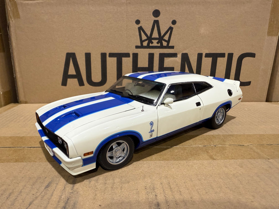 Ford XC Falcon Cobra Option 96 - White w/Blue Stripes - 1:18 Scale Diecast Model