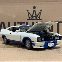 Ford XC Falcon Cobra Option 96 - White w/Blue Stripes - 1:18 Scale Diecast Model