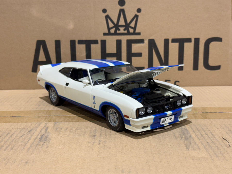 Ford XC Falcon Cobra Option 96 - White w/Blue Stripes - 1:18 Scale Diecast Model