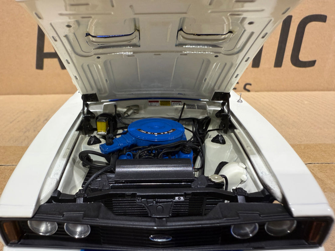 Ford XC Falcon Cobra Option 96 - White w/Blue Stripes - 1:18 Scale Diecast Model