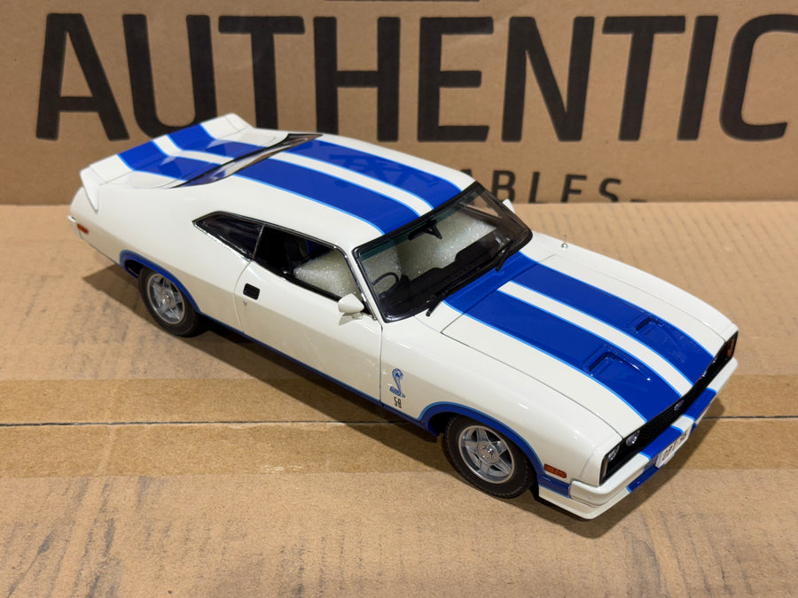 Ford XC Falcon Cobra Option 96 - White w/Blue Stripes - 1:18 Scale Diecast Model