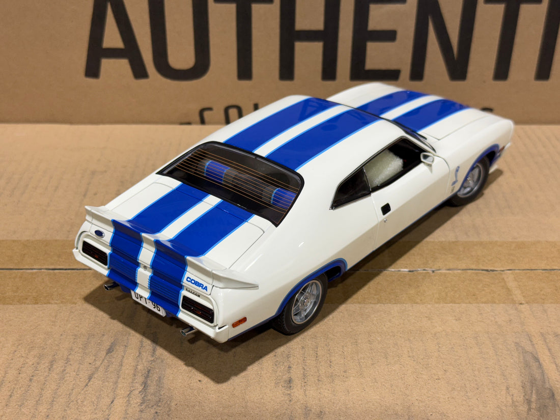 Ford XC Falcon Cobra Option 96 - White w/Blue Stripes - 1:18 Scale Diecast Model