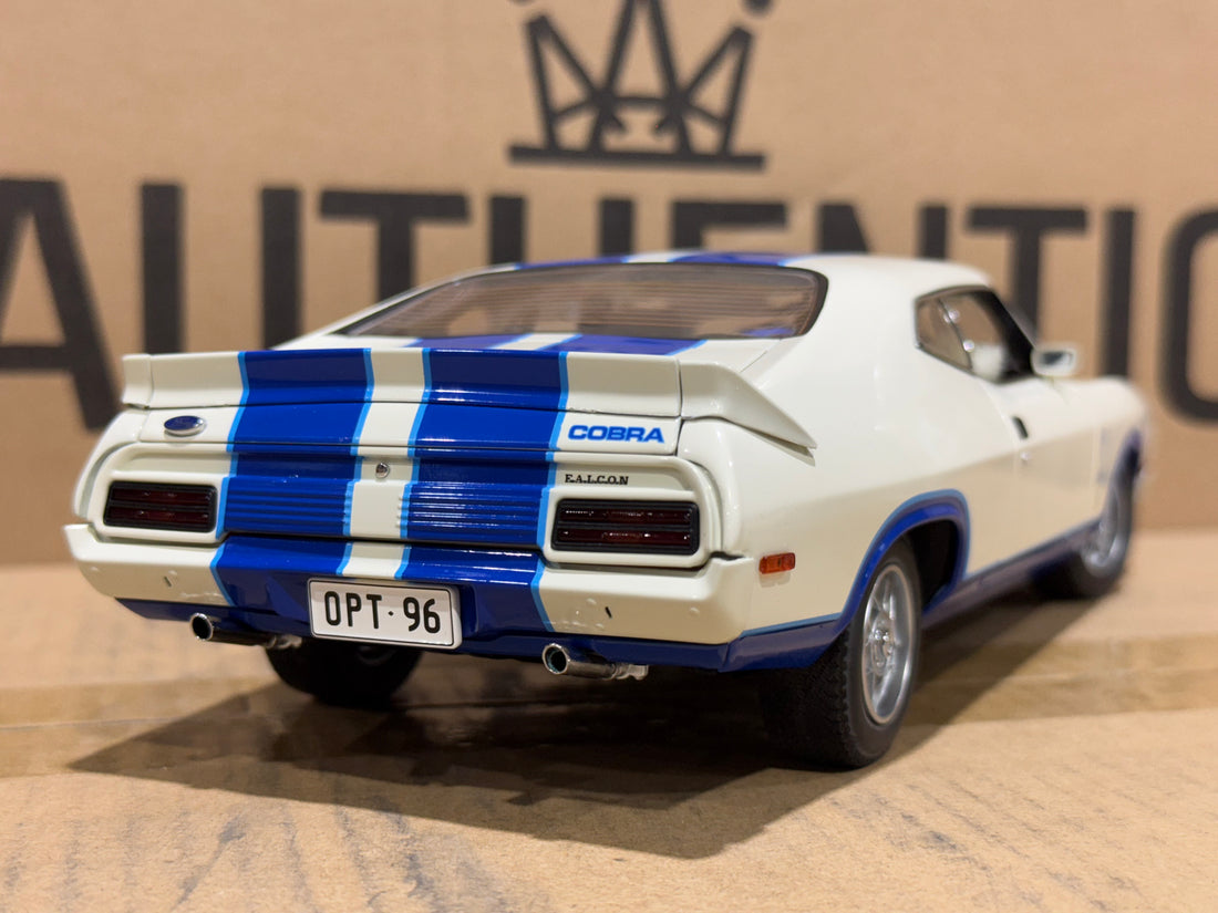 Ford XC Falcon Cobra Option 96 - White w/Blue Stripes - 1:18 Scale Diecast Model