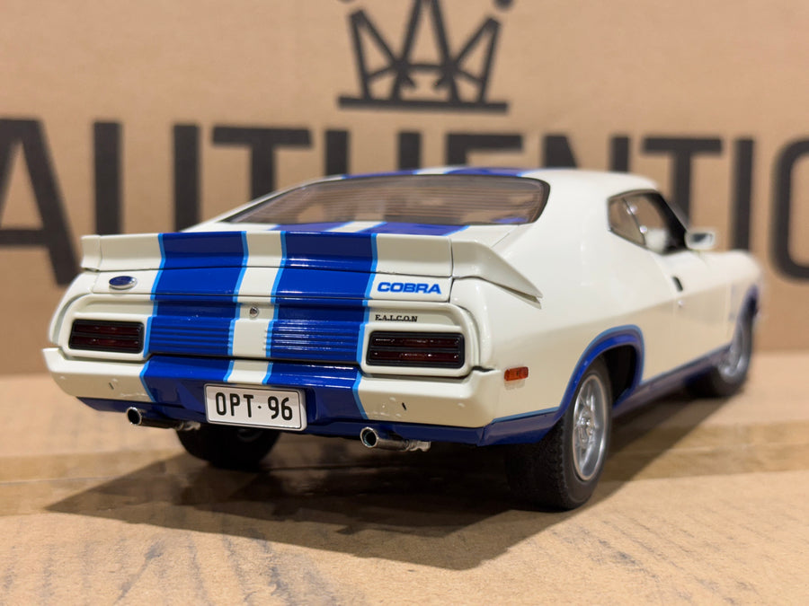 Ford XC Falcon Cobra Option 96 - White w/Blue Stripes - 1:18 Scale Diecast Model