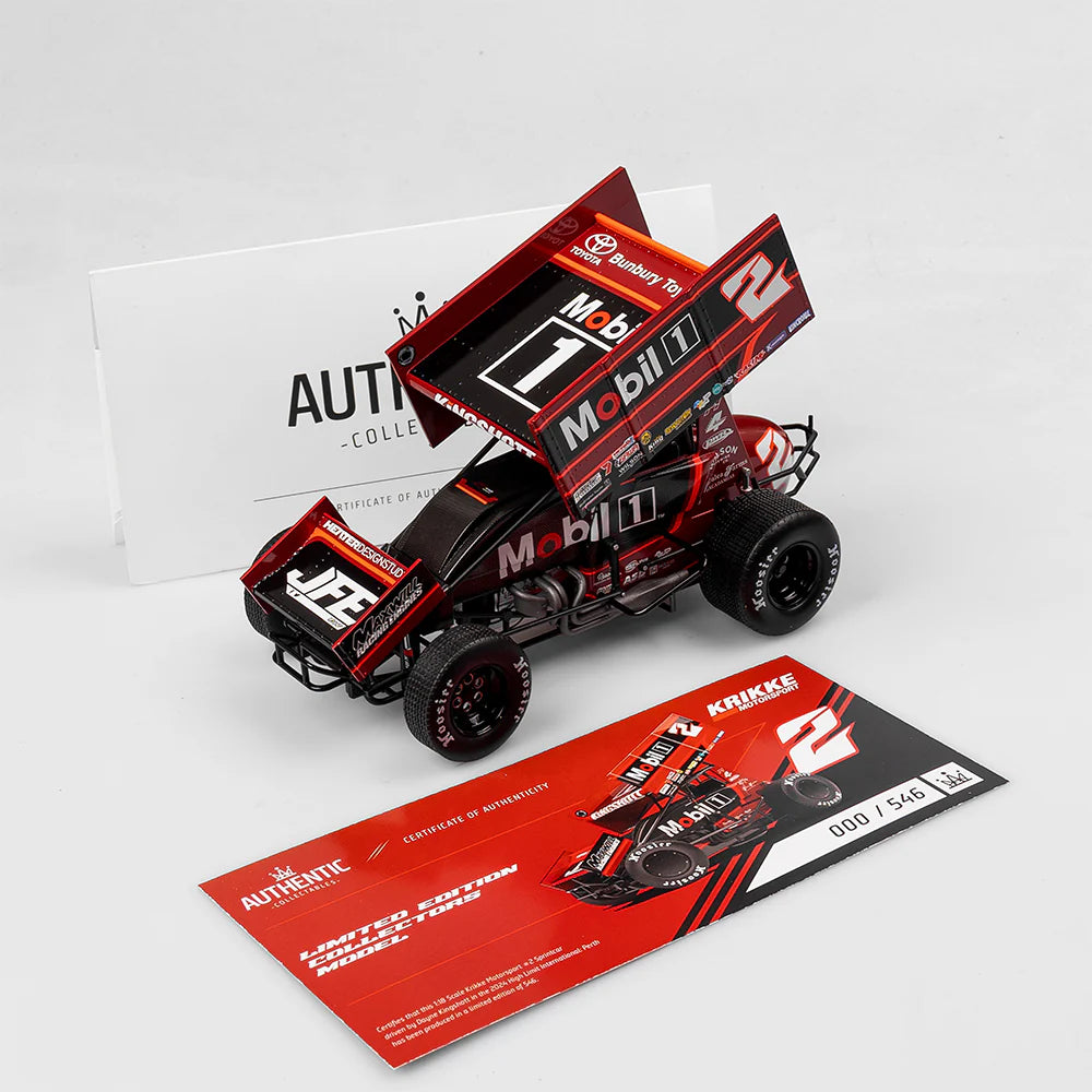 Dayne Kingshott - Krikke Motorsport #2 Sprintcar - 2024/2025 USA Vs WA Speedweek Series Winner - 1:18 Scale Diecast Model - Authentic Collectables