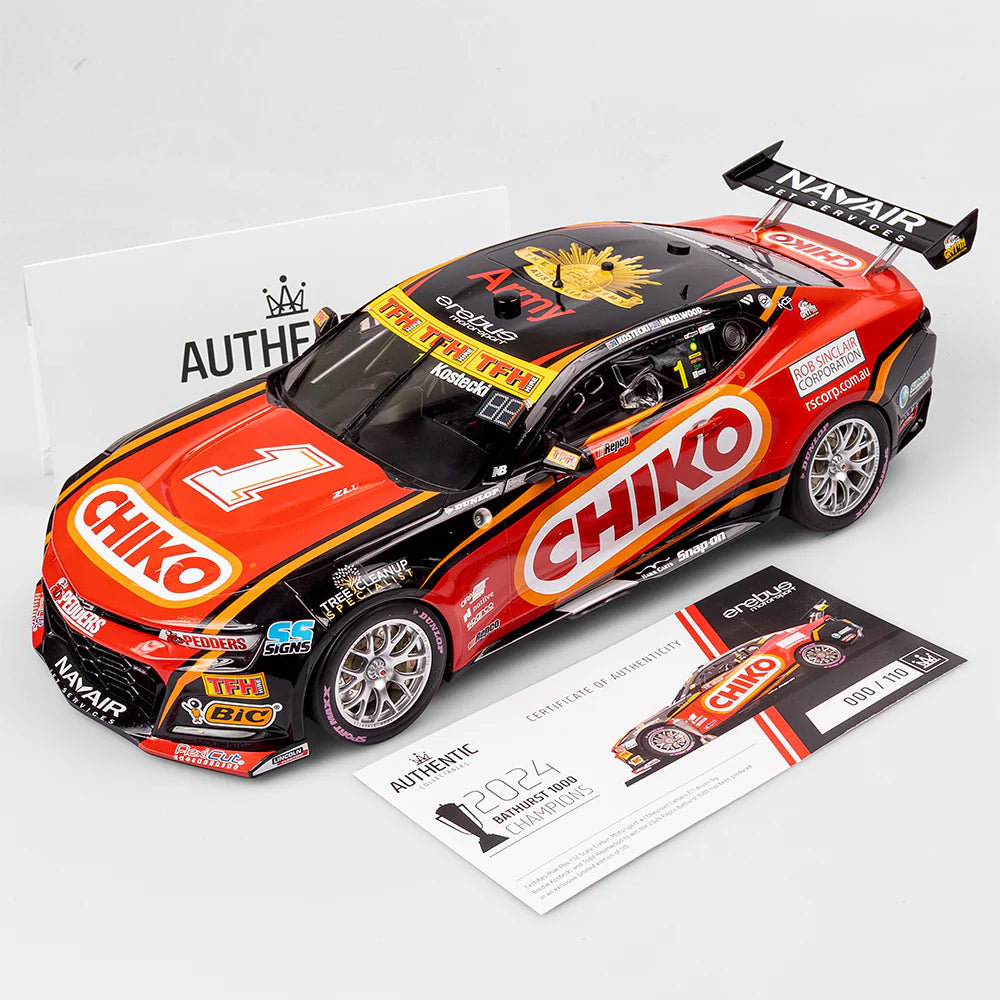 Brodie Kostecki & Todd Hazelwood - Erebus Motorsport #1 Chevrolet Camaro ZL1 - 2024 Bathurst 1000 Winner - 1:12 Scale Model - Authentic Collectables