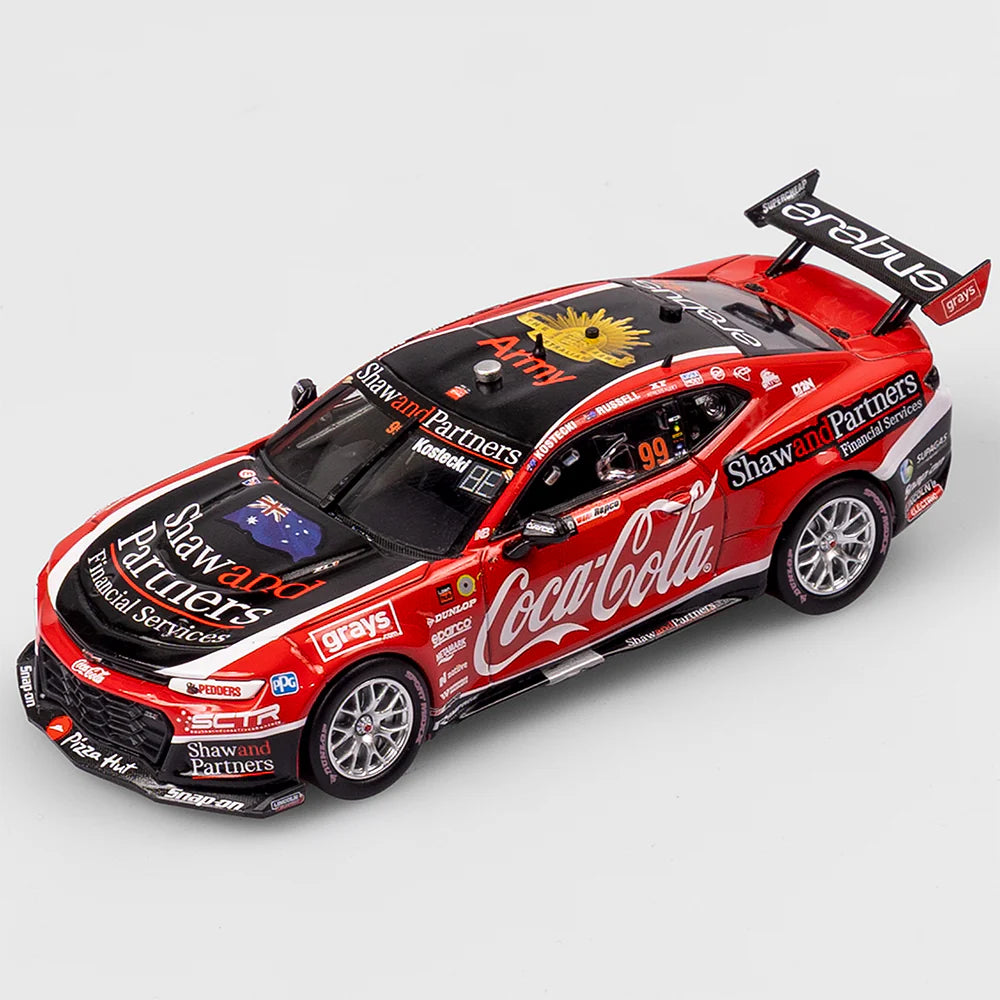 Brodie Kostecki & David Russell Coca-Cola Racing By Erebus #99 Chevrolet Camaro ZL1 - 2023 Bathurst 1000 Pole Position - 1:43 Scale Diecast Model - AUTHENTIC COLLECTABLES