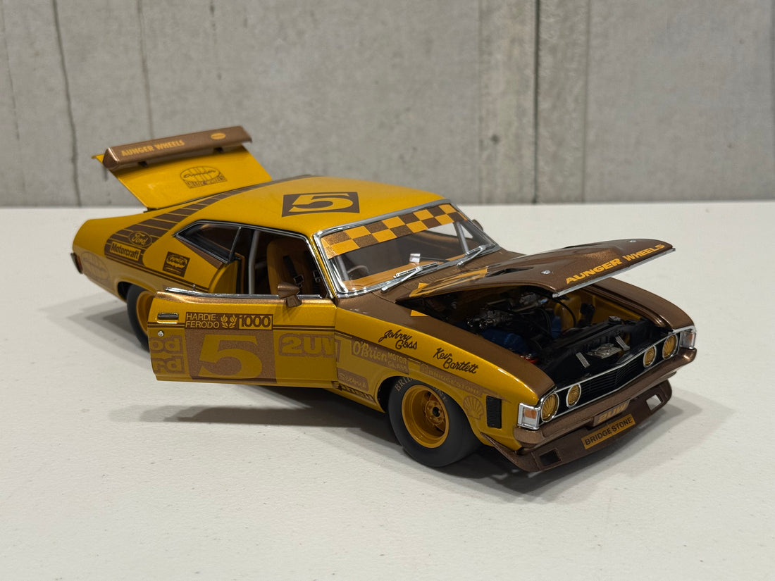 FORD XA FALCON GT 1974 BATHURST WINNER 50TH ANNIVERSARY GOLD LIVERY - 1:18 SCALE DIECAST MODEL