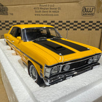 FORD XW FALCON GTHO PHASE 2 - YELLOW W/BLACK STRIPES - 1:18 SCALE DIECAST MODEL - BIANTE/AUTOART