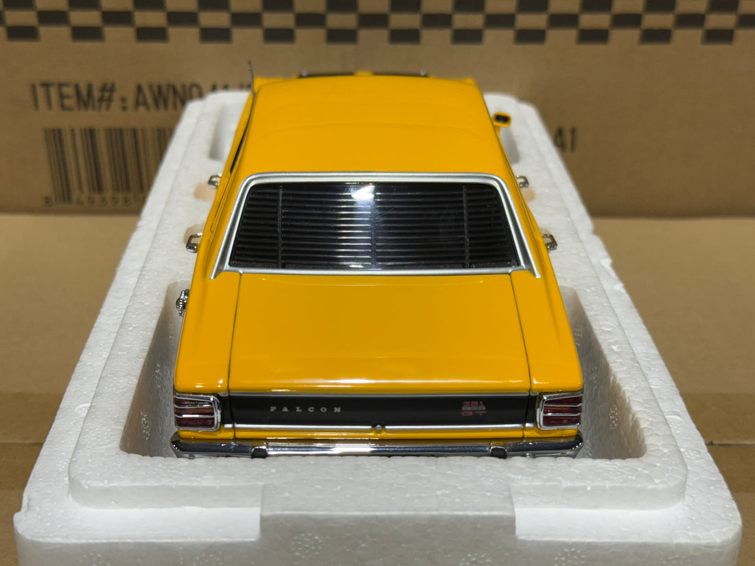 FORD XW FALCON GTHO PHASE 2 - YELLOW W/BLACK STRIPES - 1:18 SCALE DIECAST MODEL - BIANTE/AUTOART